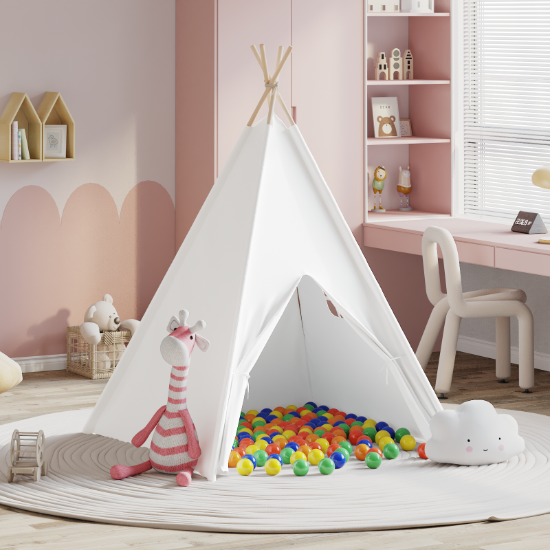 Kinder Teepee Zelt mit Tasche Pfirsich & Spielbälle Haut Weiß