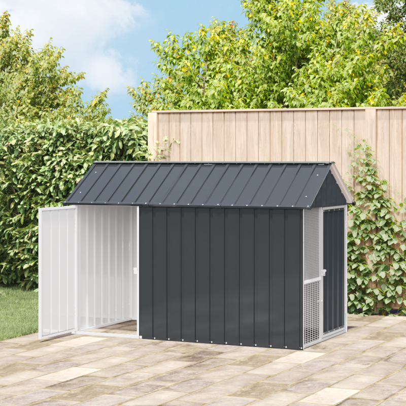 Vogelvoliere Anthrazit 112x215x141 cm Stahl