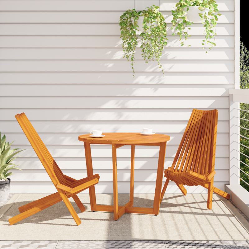 Klappgartenstühle 2 Stück aus Akazienholz