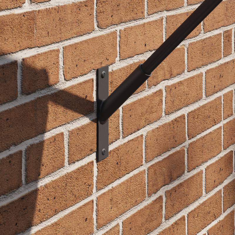 Flaggenmast Halterung für 1 Flagge zur Wandmontage aus schwarzem Metall