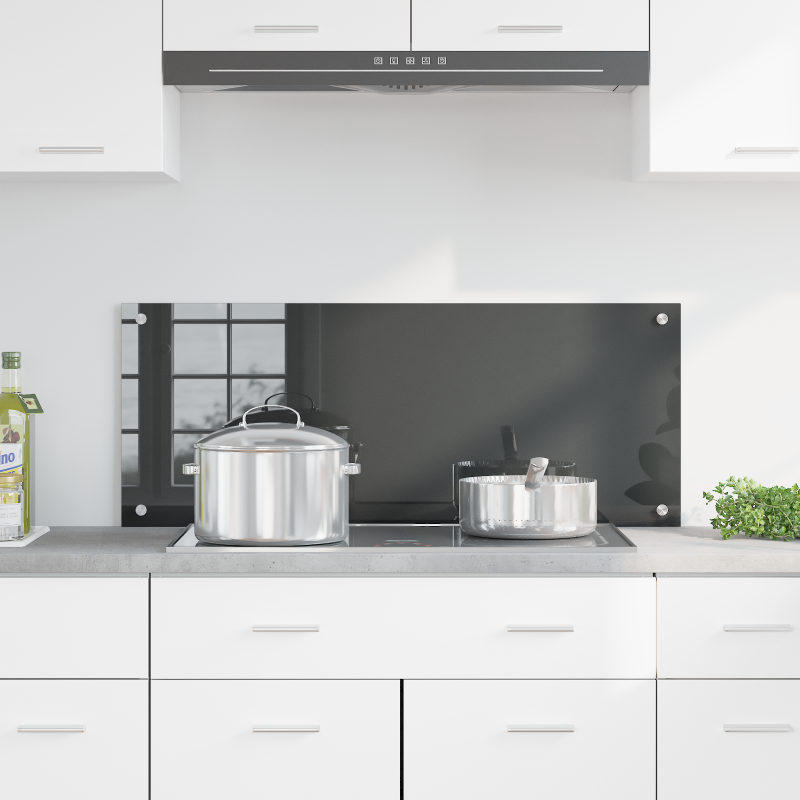 Küchenrückwand Dunkelgrau 100x40x0,6 cm aus Sicherheitsglas