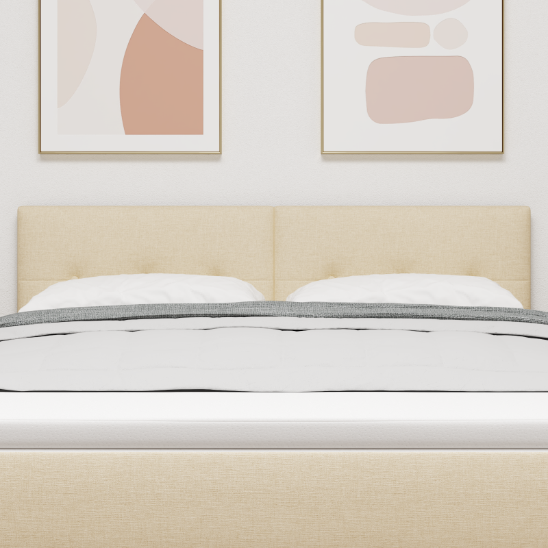 Kopfteil mit Knopfheftung Creme 160 cm Stoff