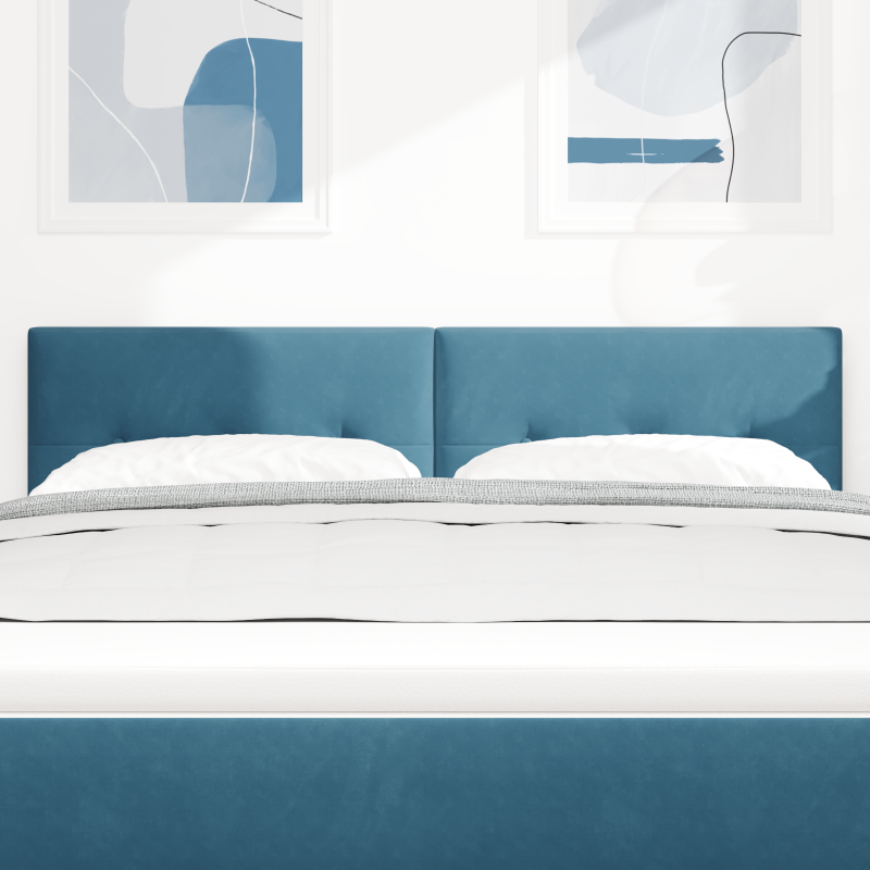 Kopfteil Mit Knopfsteppung Mitternachtsblau 160 cm Samt