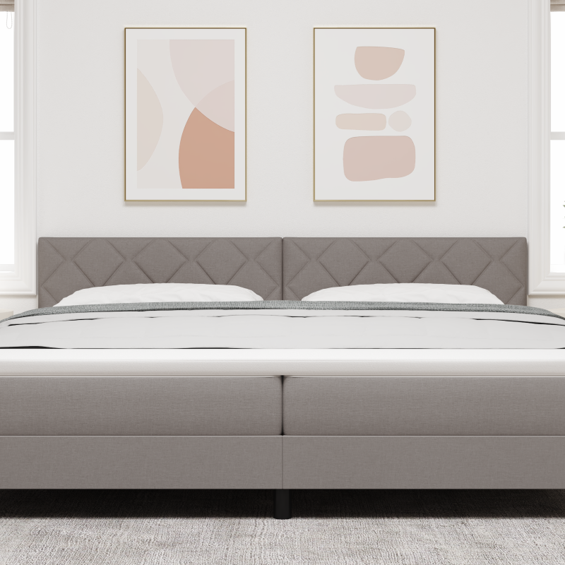 Bettgestell in Creme, 80x200 cm, Stoff