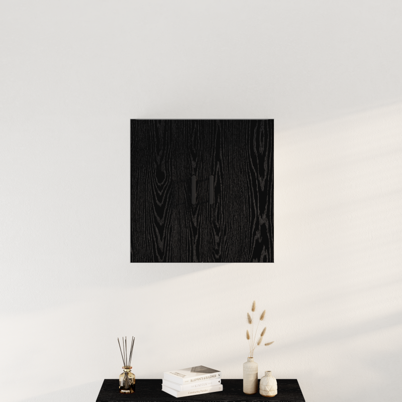 Wandregal Schwarz Eiche 60x31x60 cm Holzwerkstoff