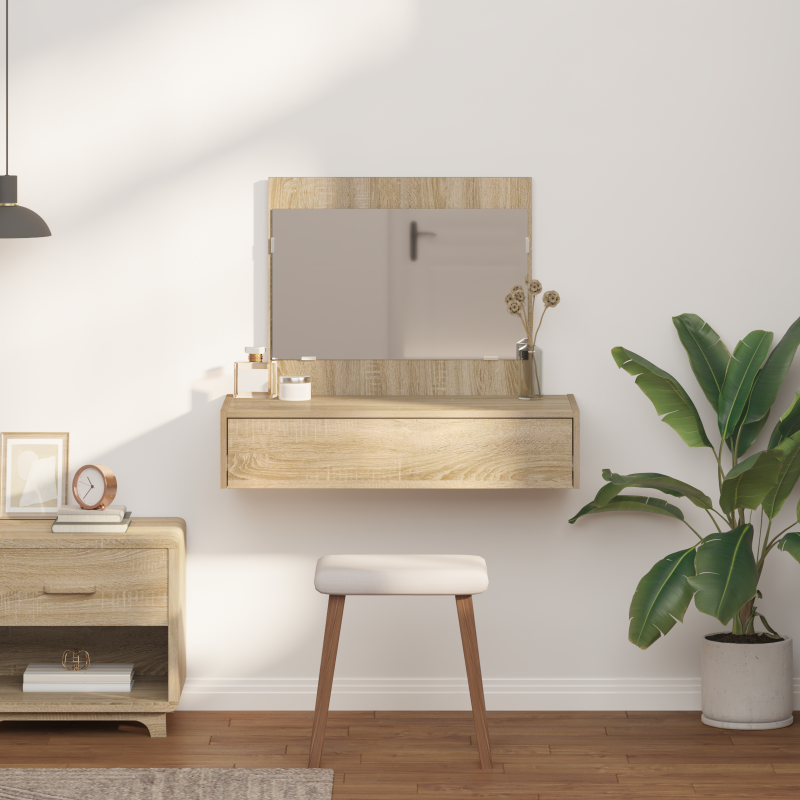 Wand-Schminktisch Sonoma Eiche 83x40x70 cm