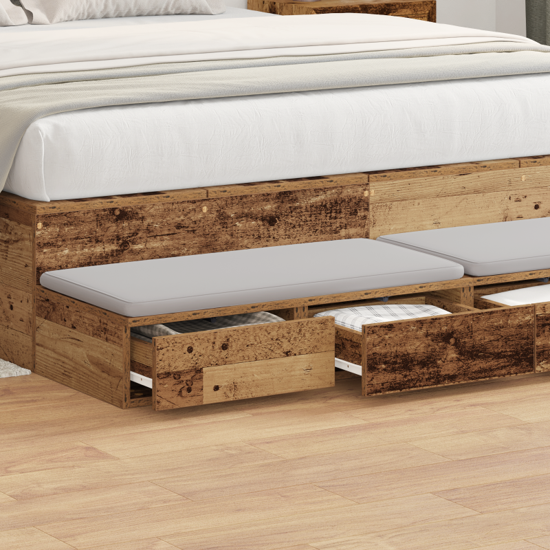 Bettauflagen Alte Holz 135x36,5x16,5 cm Engineered Wood