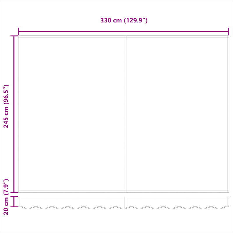 manuelle einziehbare Markise bunt gestreift 350x250 cm
