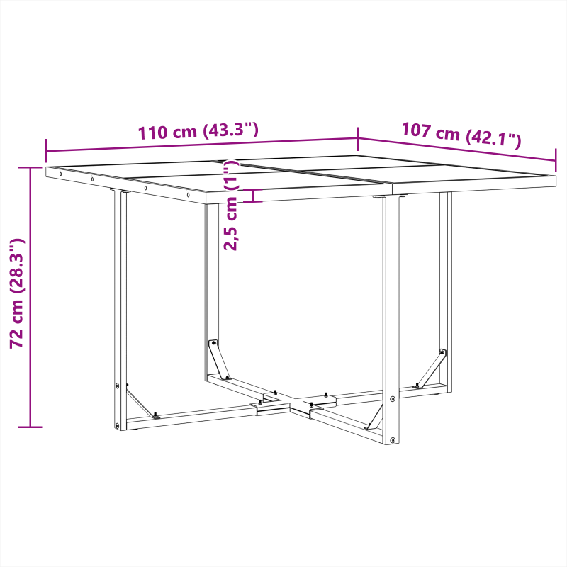 10-teiliges Gartenesszimmer-Set mit Kissen aus Stahl und Textilene