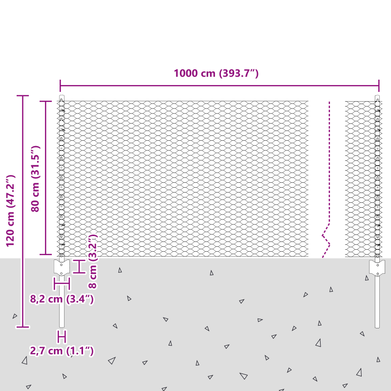 Zaunpfosten 5 Stück U-Profil 80 cm feuerverzinkter Stahl