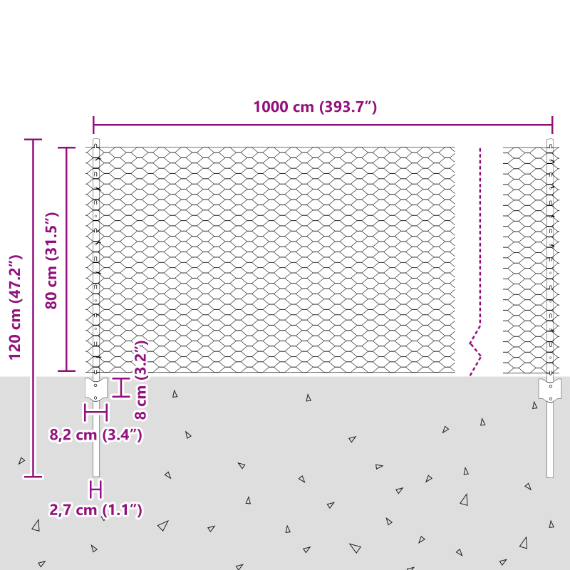 Zaunpfosten 5 Stück U-Channel 80 cm Verzinkter Stahl