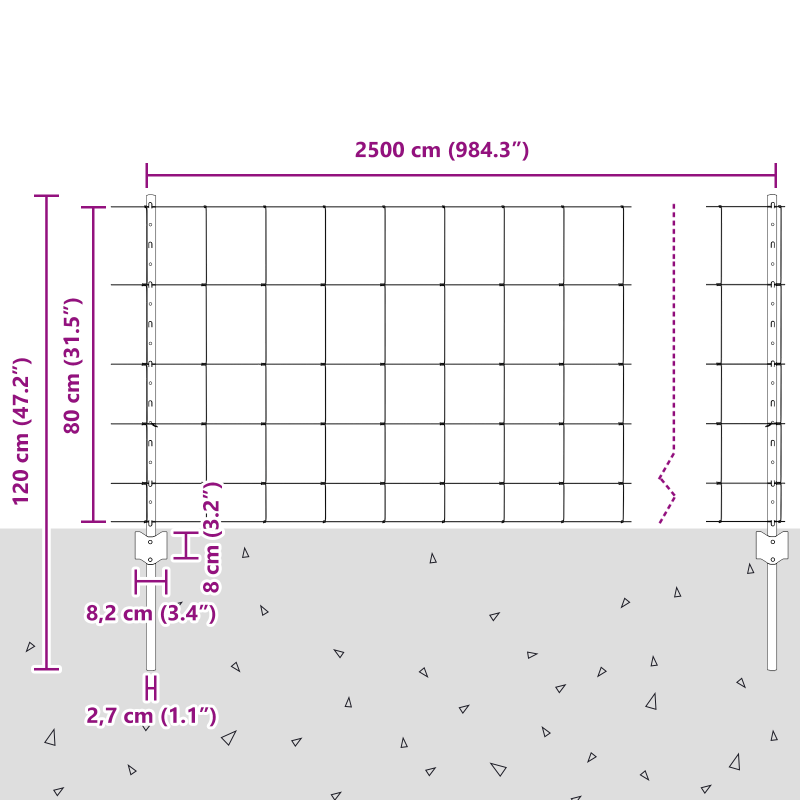 Zaunpfosten 11 Stück U-Profil 80 cm feuerverzinkter Stahl