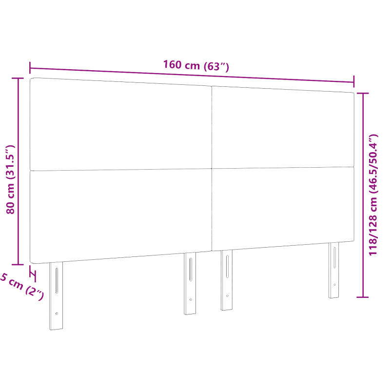 Kopfteil Einfaches Design Lichtgrün Grau 160 cm Cord-Stoff