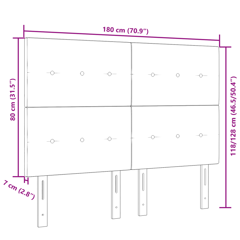 Kopfteil Mit Knöpfen Gepolstert Rosa 180 cm Samt