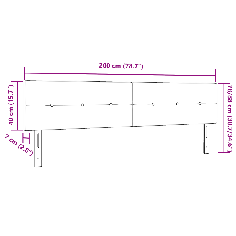 LED Kopfteil Button-gepolstert Dunkelgrün 100 cm Samt