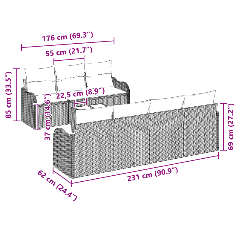 Automatische Einziehbare Markise mit LED Weiß 500x300 cm