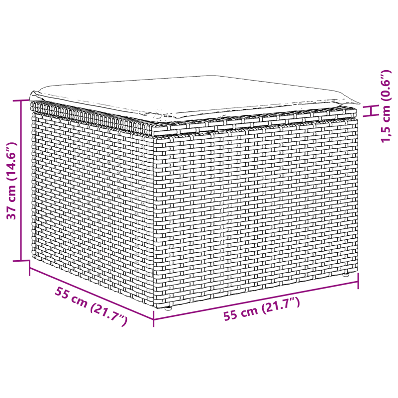 6-teiliges Garten-Sofaset mit Kissen Schwarz Poly-Rattan