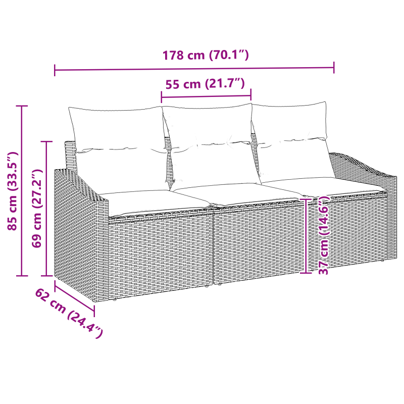 Schiebetür mit Hardware-Set 86x211 cm aus massivem Holz