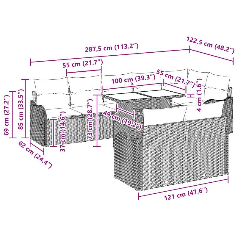 Manuelle einziehbare Markise Weiß 500x300 cm