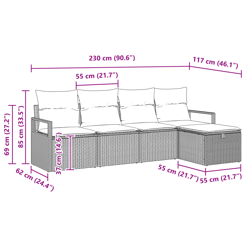 3-teiliges Badezimmermöbel Set Altholz