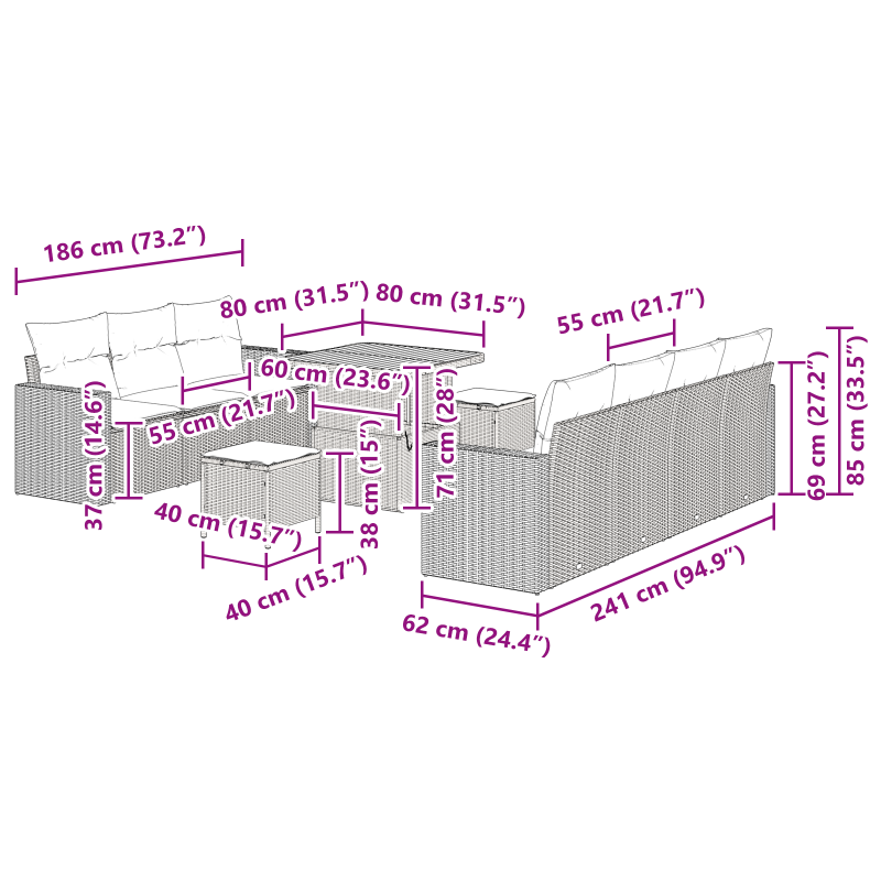 automatische einziehbare Markise mit mehrfarbigen Streifen 400x300 cm