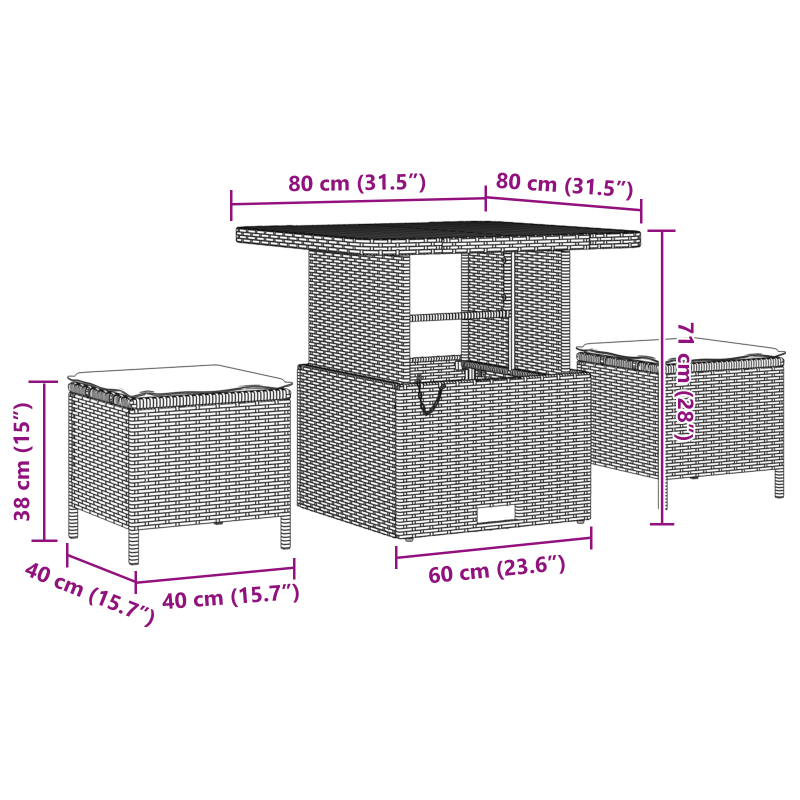 9-teiliges Garten-Sofa-Set mit Kissen Schwarz Poly Rattan Akazie