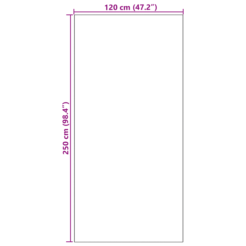 Waschbare Türmatte Cyan 120x250 cm