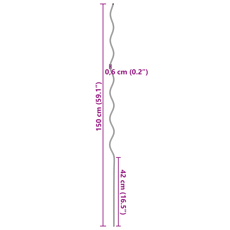 Spiralpflanzenstützen 50 Stück 150 cm aus verzinktem Stahl