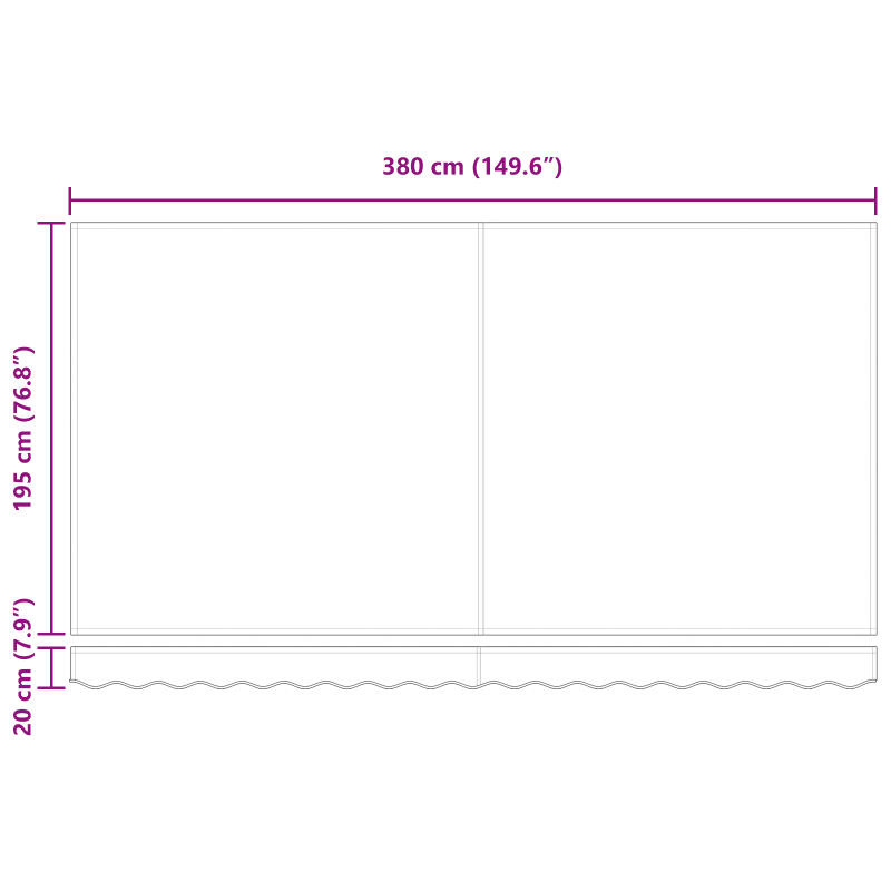 Manuelle Einziehbare Markise mit LED Weiß 500x350 cm