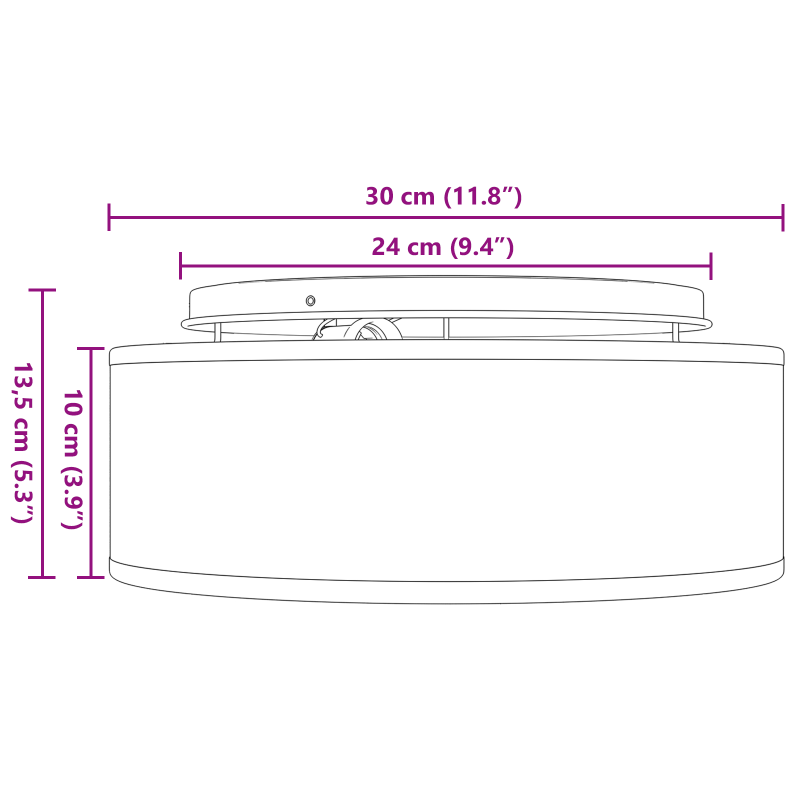 Flush Mount Deckenleuchten Weiß Ø 30 cm Stoff E27