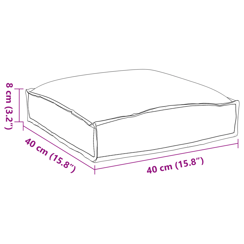 Palettkissen für Sitz 4 Stück Taupe 40x40x8 cm Oxford-Gewebe