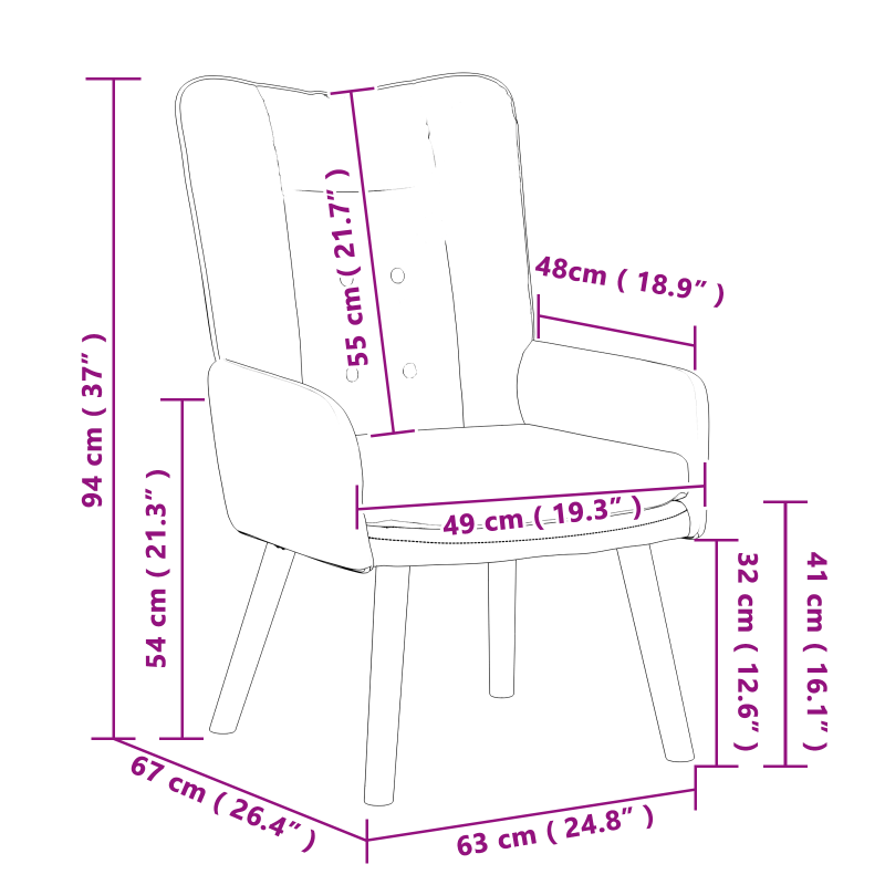 Entspannungsstuhl aus schwarzem Stoff