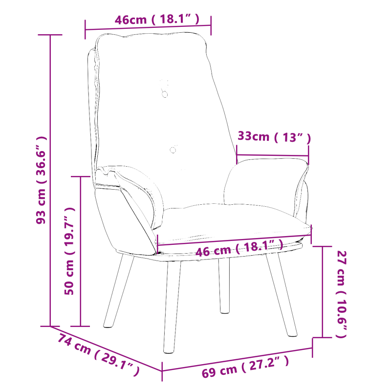 Entspannungsstuhl Taupe Stoff