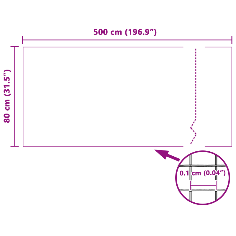 Insektenschutznetz Weiß 80x500 cm aus Fiberglas