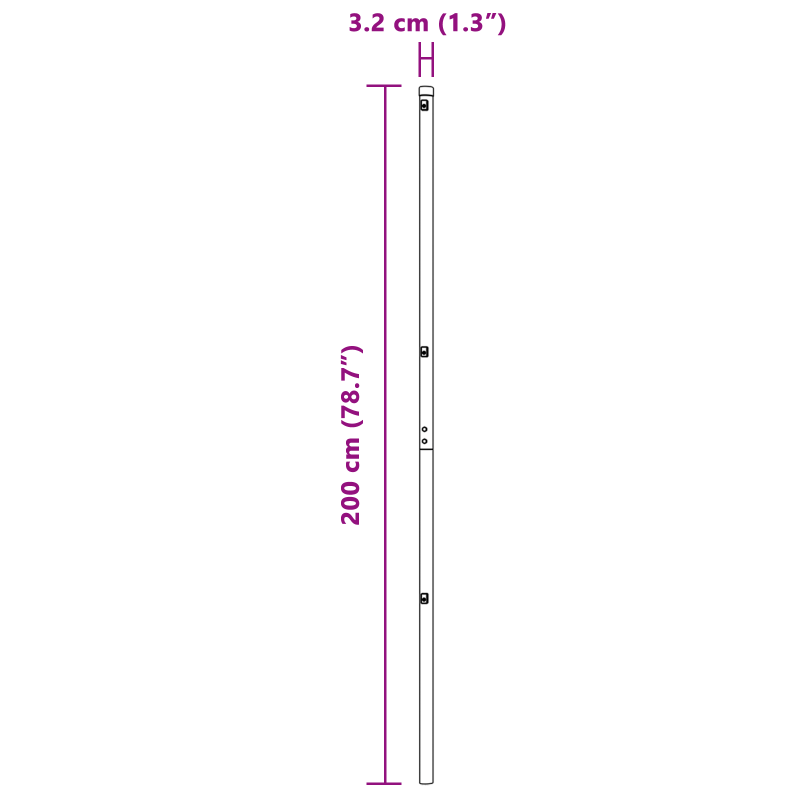 Zaunpfosten 13 Stück Ø32 mm 200 cm Verzinkter Stahl