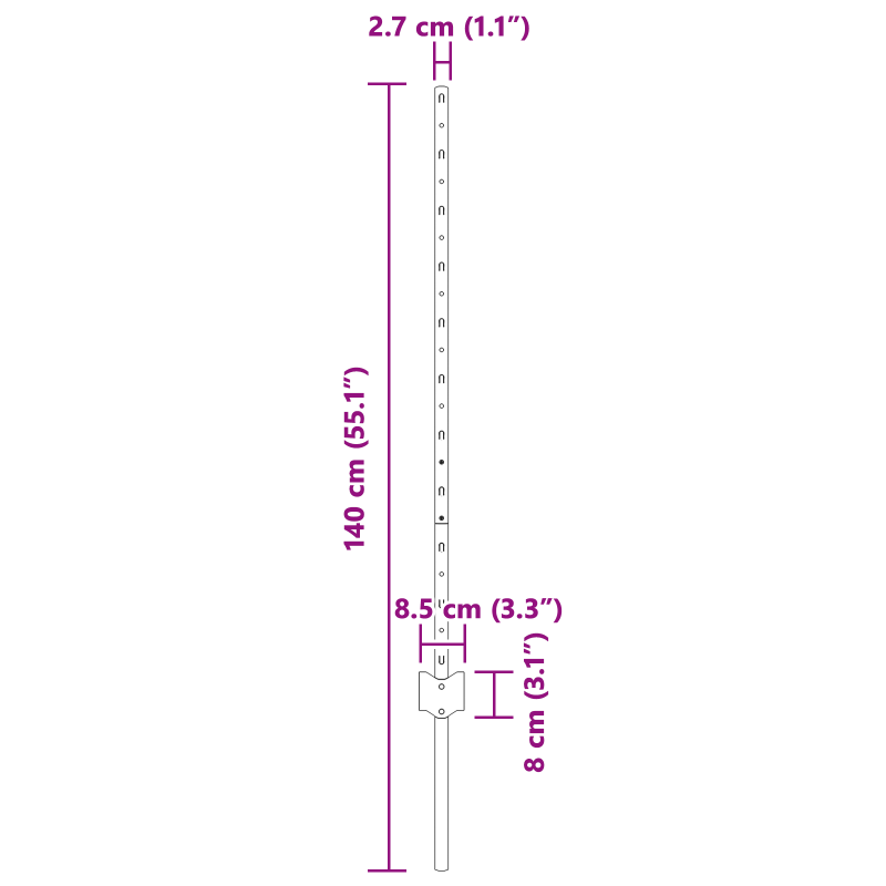 Zaunpfosten 22 Stück U-Kanal 100 cm Verzinkter Stahl
