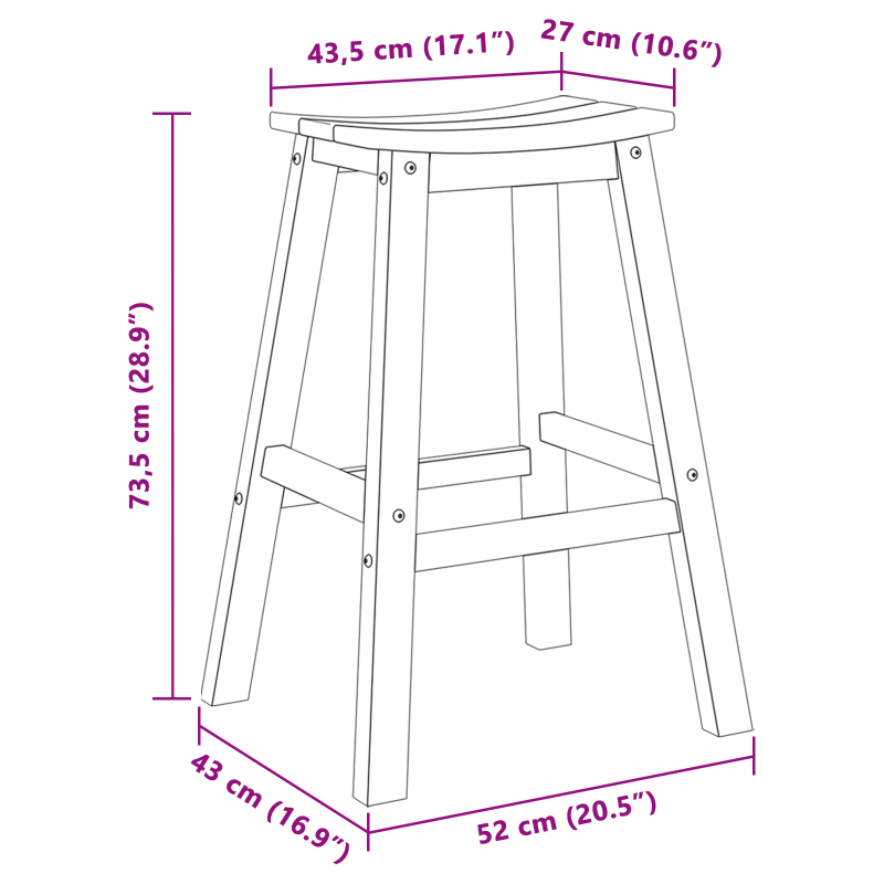 Barhocker 2 Stück Weiß HDPE