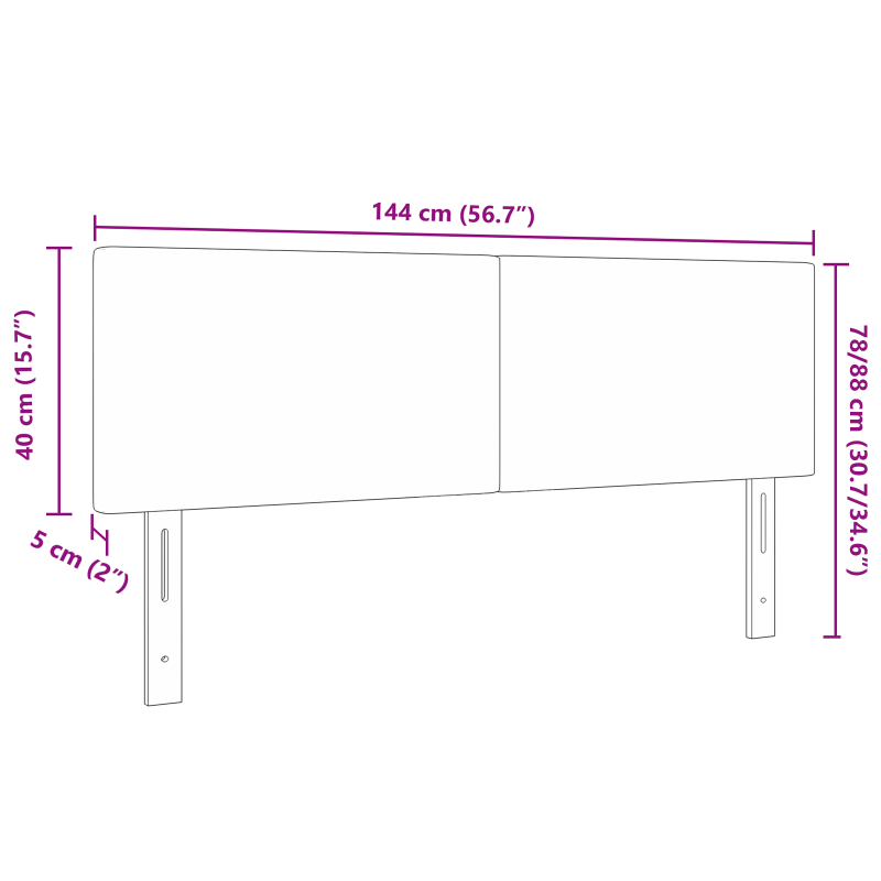 Kopfteil Schlichtes Design Hellgrau 140 cm Cord-Stoff