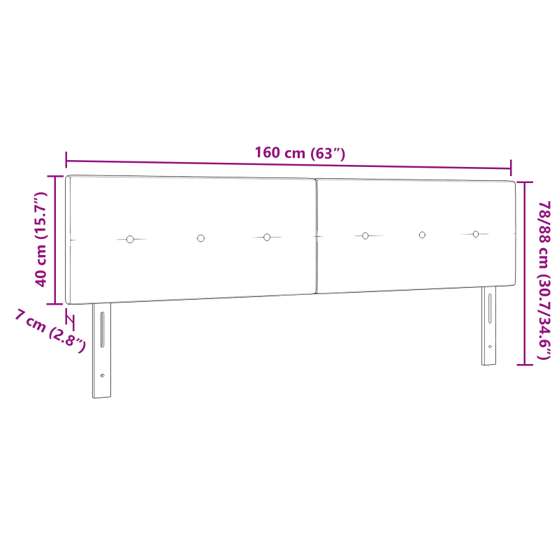 Kopfteil Mit Knopfsteppung Mitternachtsblau 160 cm Samt