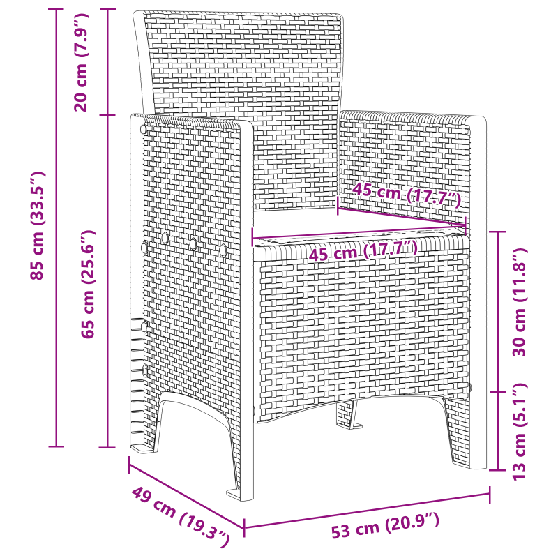 Gartenstühle mit Kissen 4 Stück Anthrazit Poly Rattan