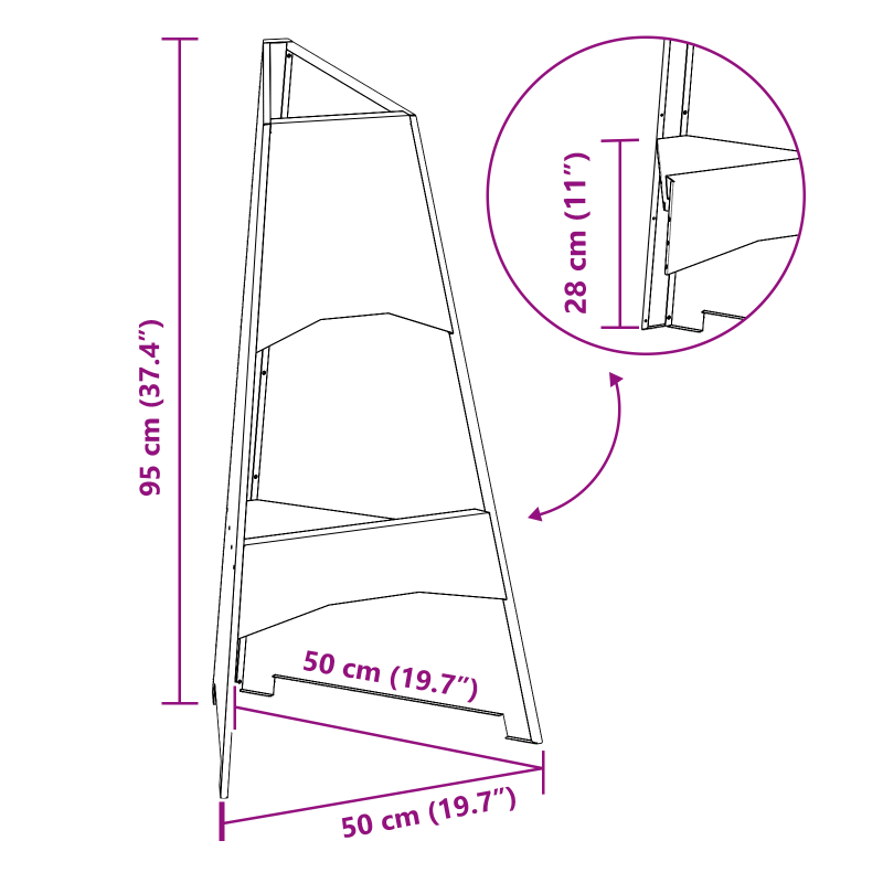 Feuerstelle Pyramid Schwarz 50x45x95 cm Stahl