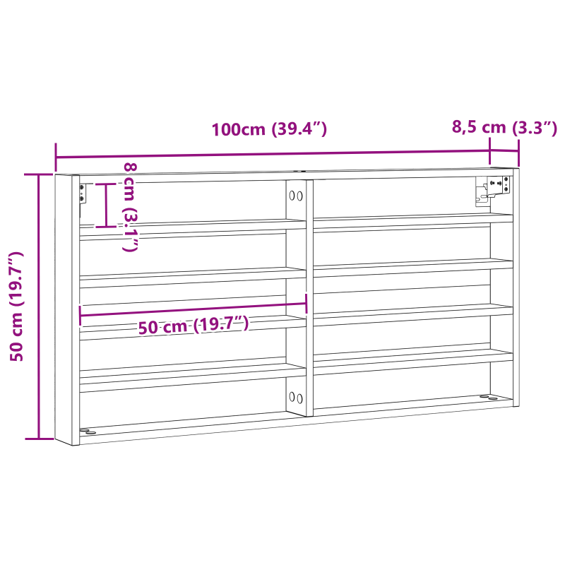 Wandregal im Vintage-Stil aus Altholz und Holzwerkstoff