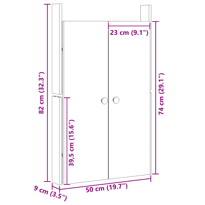 Außenschranktüren 2 Stück Weiß 50x9x82 cm Massivholz Kiefer