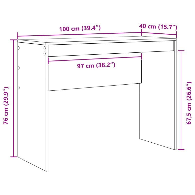 Schreibtisch Weiß Spanplatte Mittel Einfach Rechteckig
