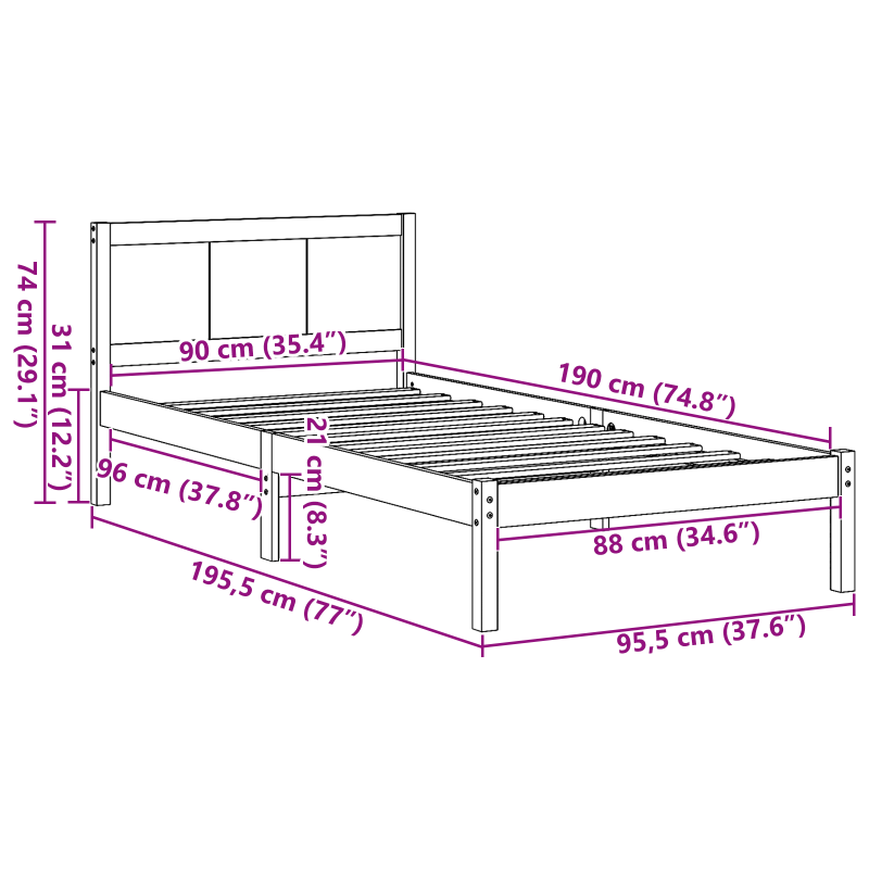 Schiebetür mit Hardware-Set ORKDAL78x211 cm