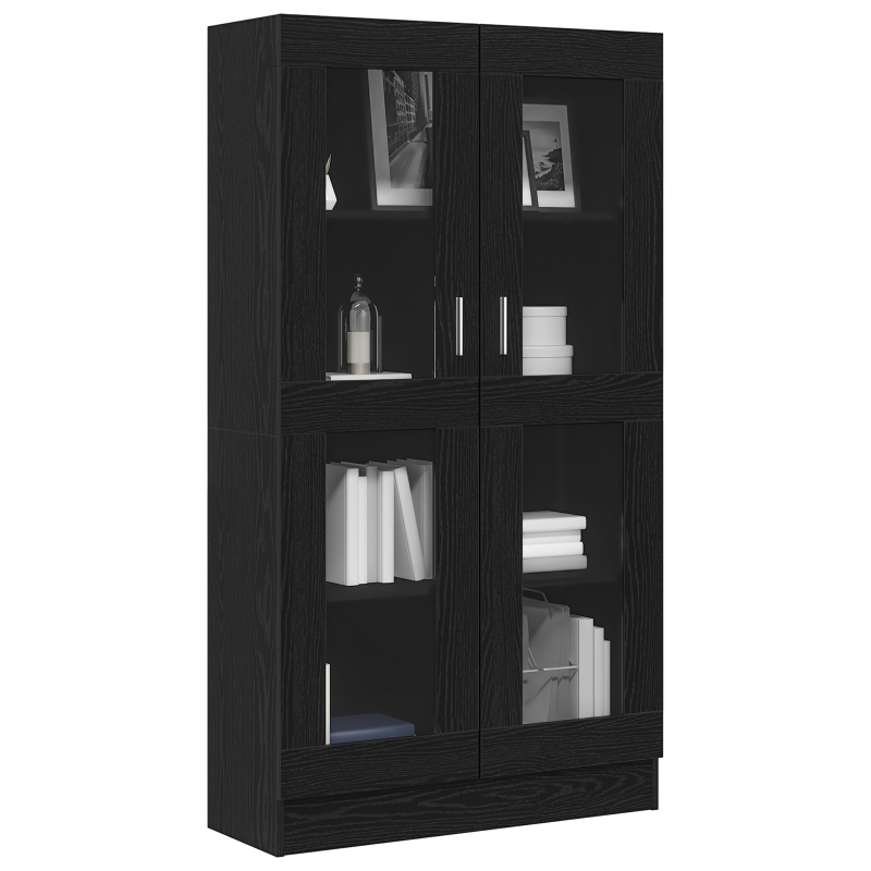 Bücherregal Schwarz Eiche 82,5x30,5x150 cm Holzwerkstoff