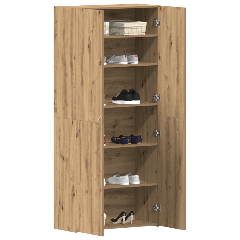 Schuhschrank Artisan Eiche 80x35,5x180 cm Holzwerkstoff