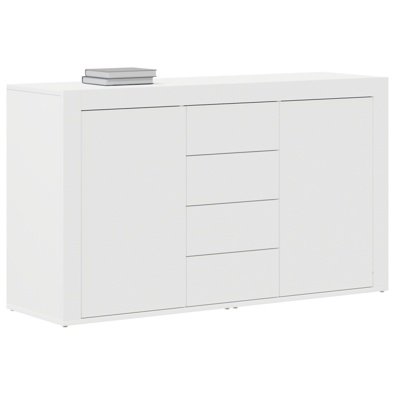 Weißes Sideboard Weiß Holz 120 x 36 x 69 cm Stauraum