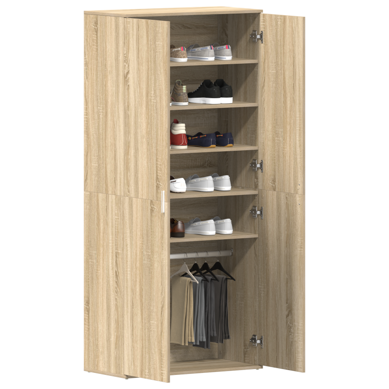 Schuhschrank Sonoma Eiche 80x39x180 cm Holzwerkstoff