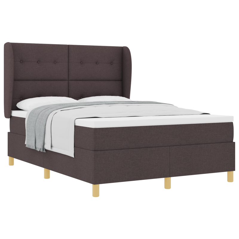Boxspringbett mit Matratze Dunkelbraun 140x200 cm Stoff